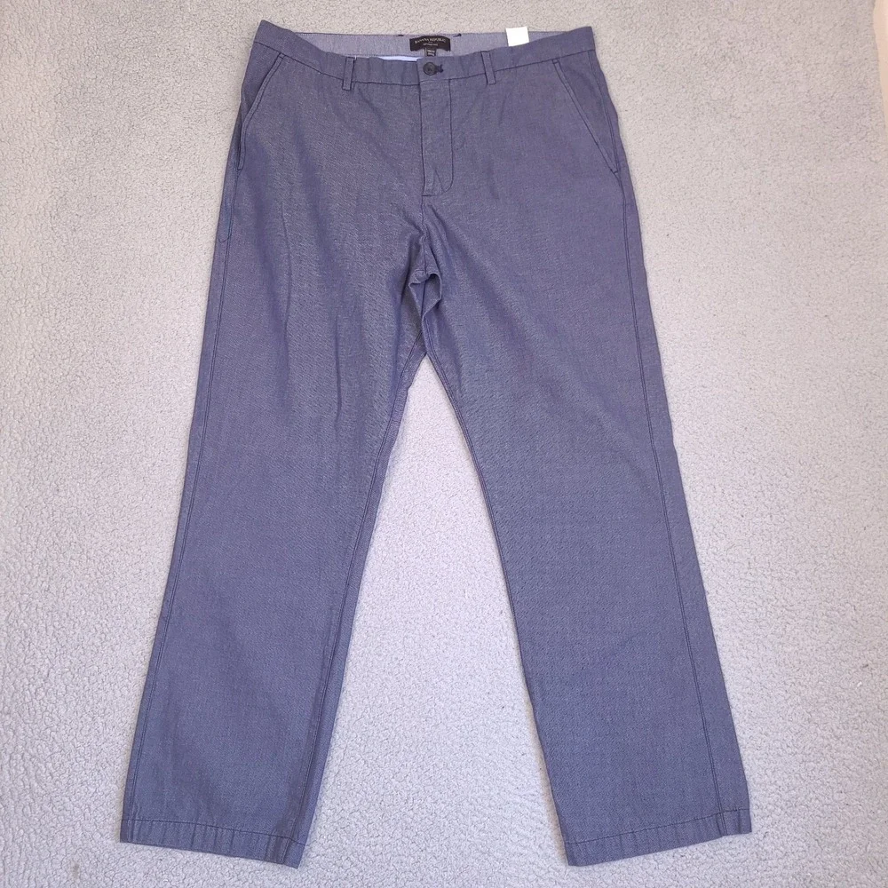 Banana Republic Pants Mens 38x31 Blue Kentfield Straight Flat Front Chino‎ Dress